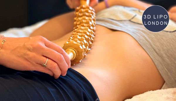 Wood therapy treatment in progress showing cellulite reduction technique